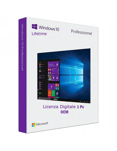 Microsoft Windows 10 Pro OEM 1 Pc 1 Key Licenza Esd A Vita