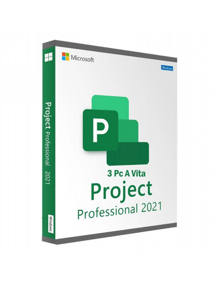 Microsoft Project 2021 Pro LTSC 3 Pc Una Key Licenza Esd A Vita