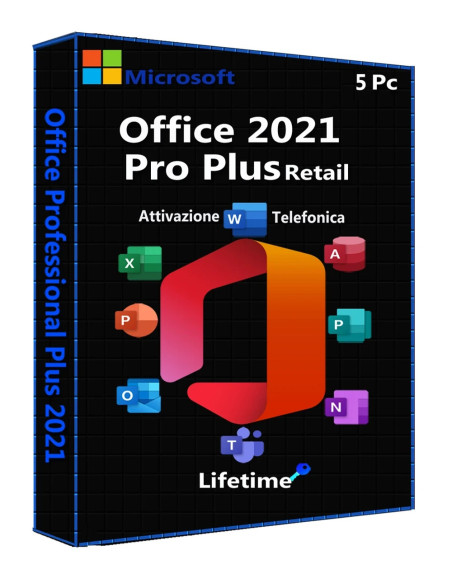 Microsoft Office Pro Plus 2021 Retail 5 PC 1 Licencia
